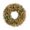 18in. Pre-Lit Autumn Boxwood Artificial Fall Wreath with 25 Warm White LED Lights
